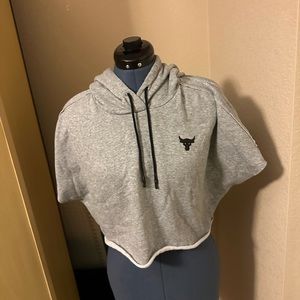 Under Armour Grey Short Sleeve Cropped Hoodie